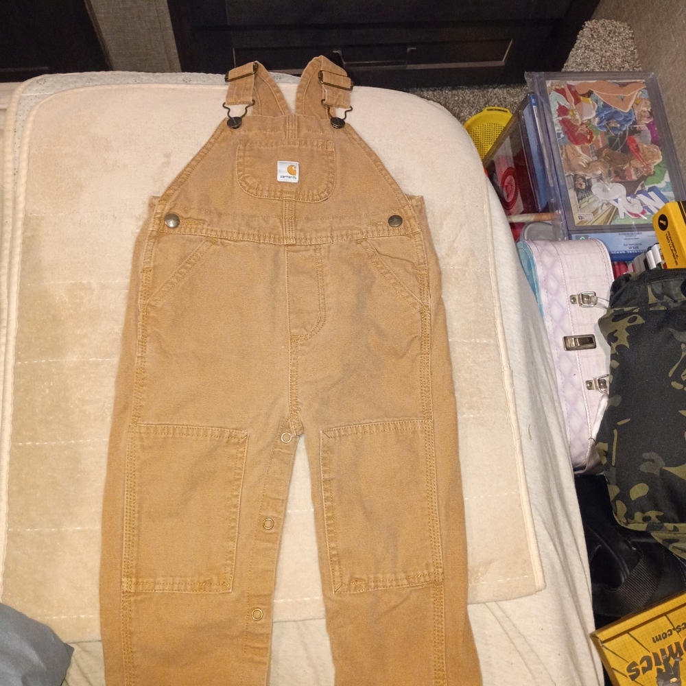 Carhartt Kids Tan Brown Duck Canvas Overalls 24 Months Gently Used